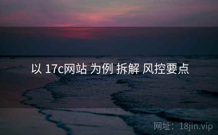 以 17c网站 为例 拆解 风控要点